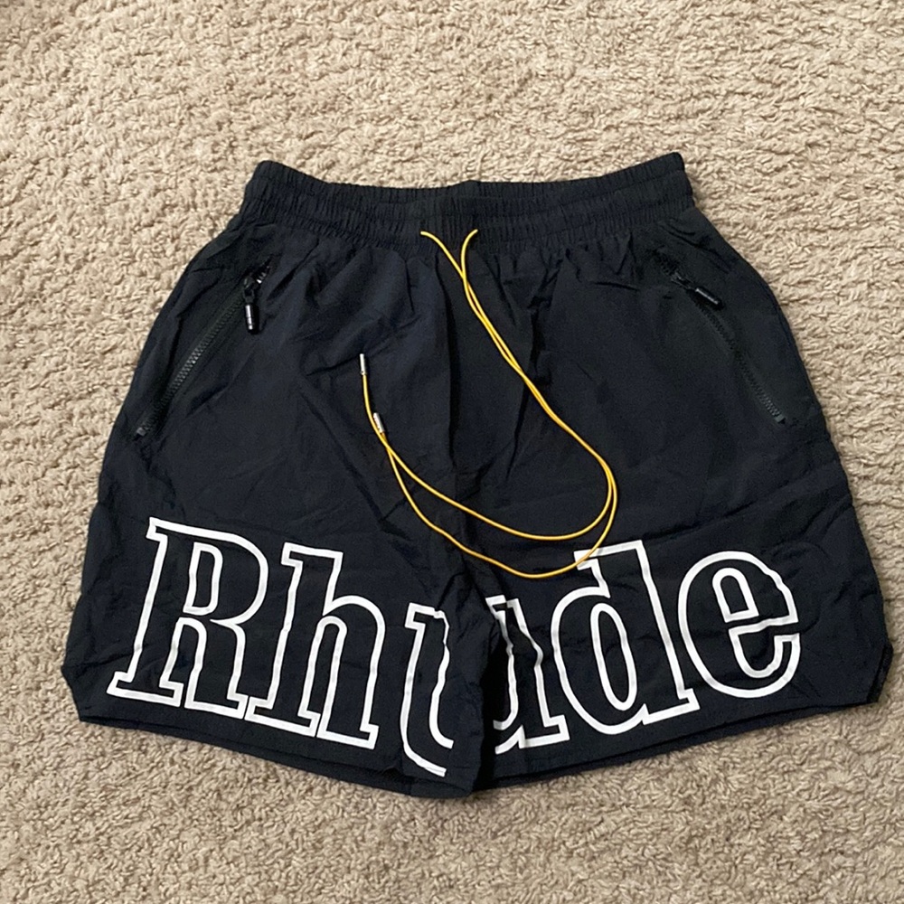 Rhude Black Athletic RH White Outline Logo Shorts Men’s size Large